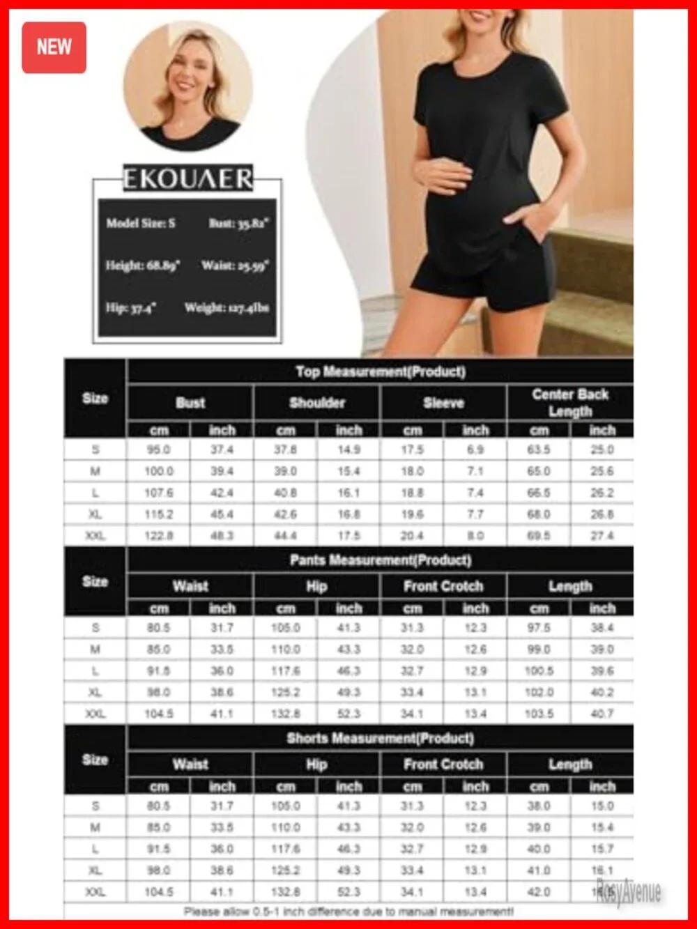 3 Piece Maternity Nursing Pajama Set with Adjustable Waistbands